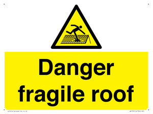 danger fragile roof